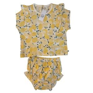 Baby Gap Ruffle Lemon Print Two-Piece Outfit Set Size 12-18 Months